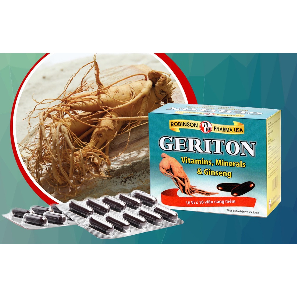Hồng Sâm, bổ sung Vitamin và khoáng chất GERITON (Hộp 100 viên)