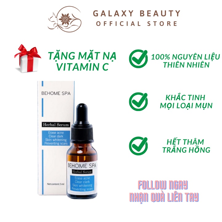 Serum giảm mụn mờ thâm se khít lỗ chân lông Behome Spa