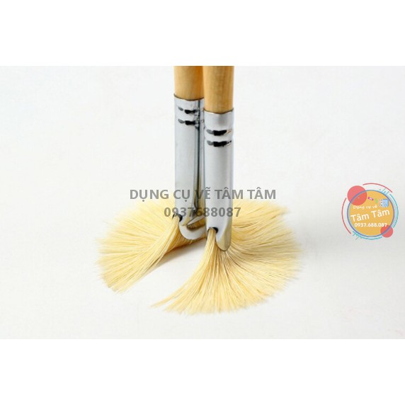 [ TÂM TÂM ]-Bộ cọ quạt 5 cây cán gỗ lông quạt cứng LX Lixiang 805-