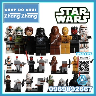 Đồ chơi Xếp hình Star Wars Darth Maul - Anakin - C-3P0 - Darth Vader - Chewbacca - Sandtrooper - Rako Minifigures SY198