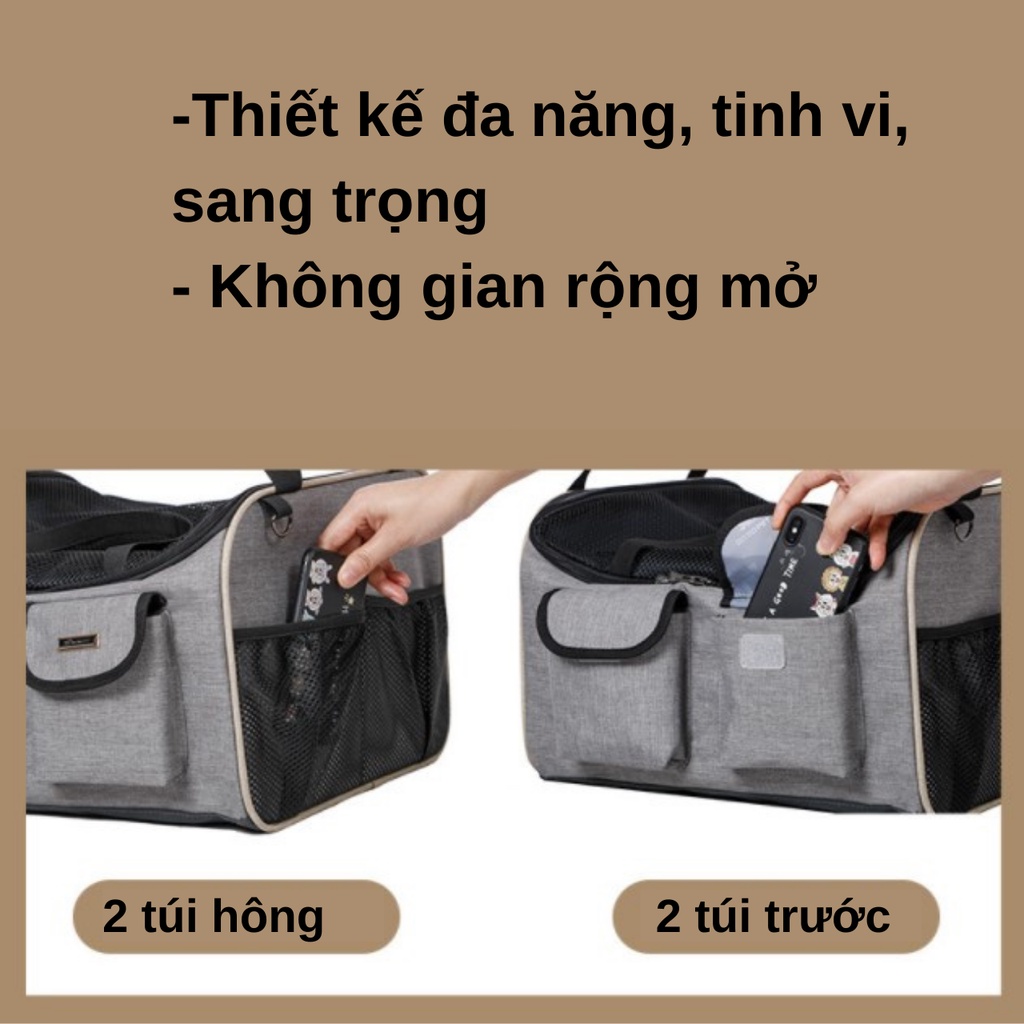 Dodopet Túi  Balo vận chuyển thú cưng cao cấp cố định an toàn trên ô tô chó mèo/ thú cảnh