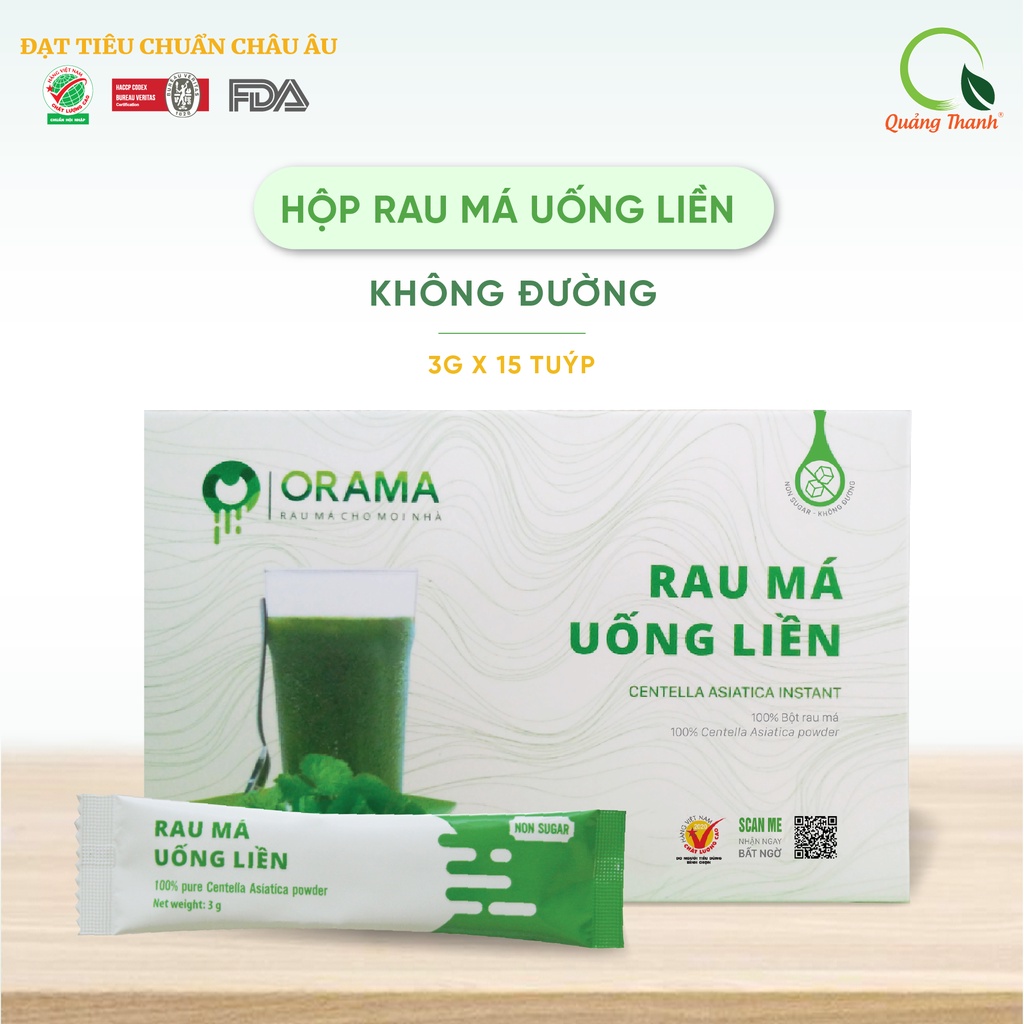 Rau Má Uống Liền ORAMA 100% Nguyên Chất Sấy Lạnh - Thanh nhiệt, mát gan