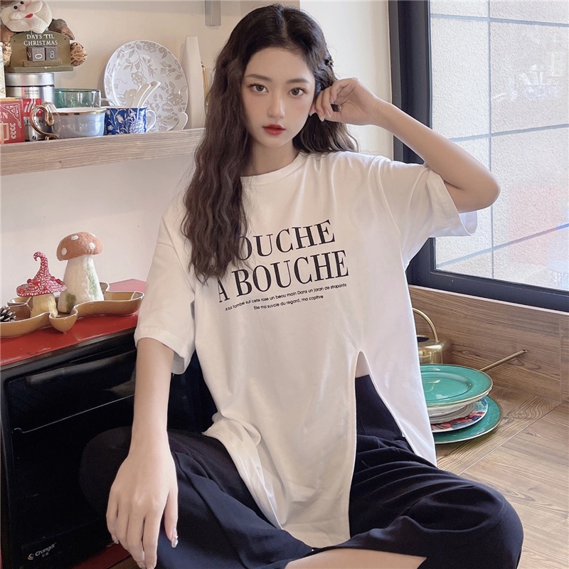 Áo Thun Nữ Ngắn Tay In Chữ Phong Cách Hàn Quốc Mới