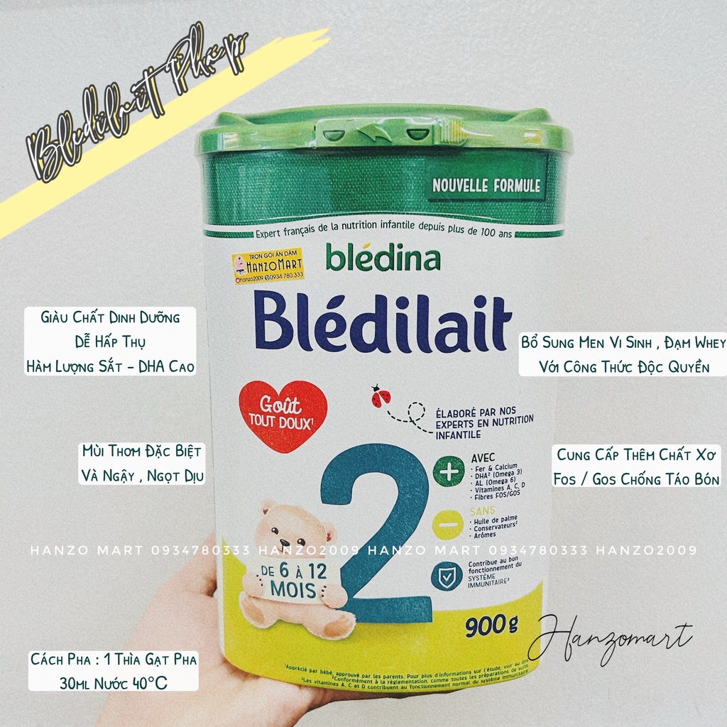 Sữa Bledilait Bledina số 1,2,3,4 Pháp trọng lượng 400g , 900g