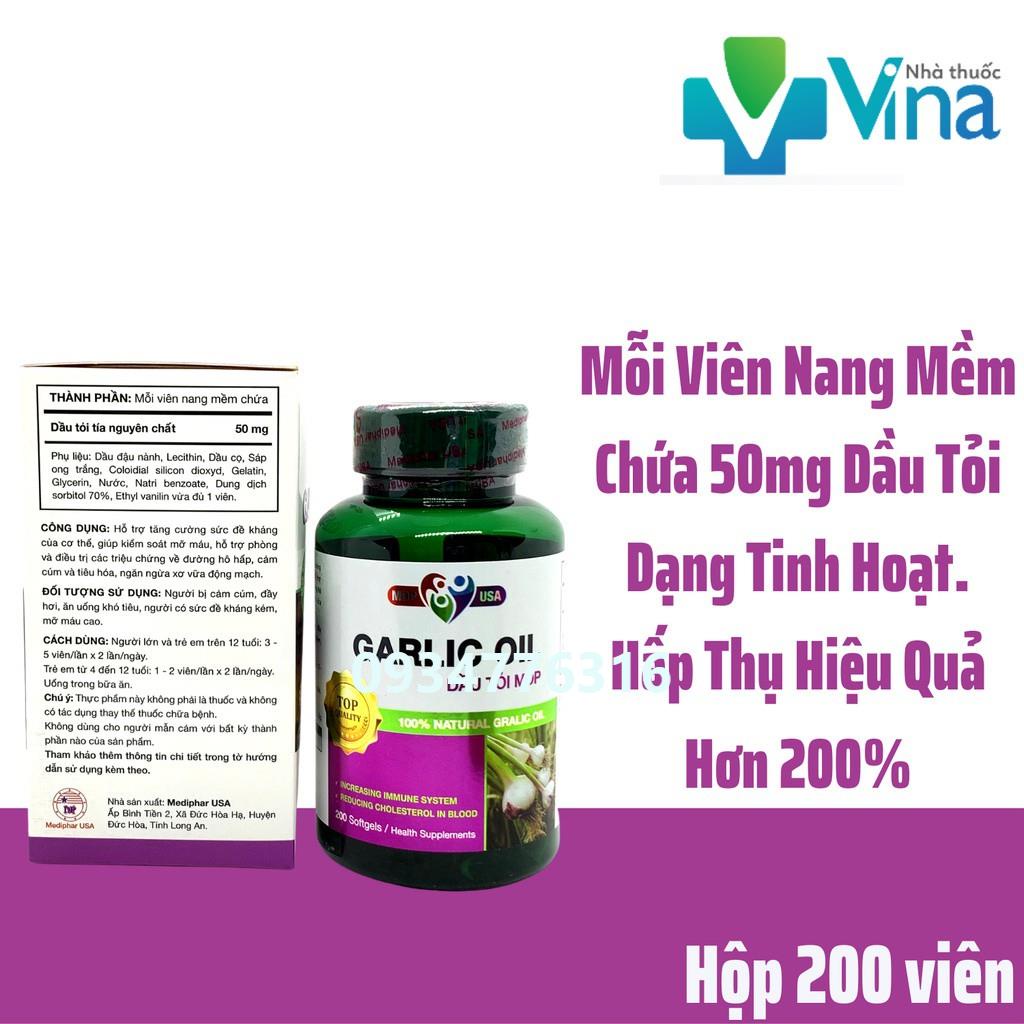 ✅ Viên Dầu Tỏi Tinh Chất, Tăng Cường Sức Đề Kháng - DẦU TỎI MDP- Hộp 200 viên