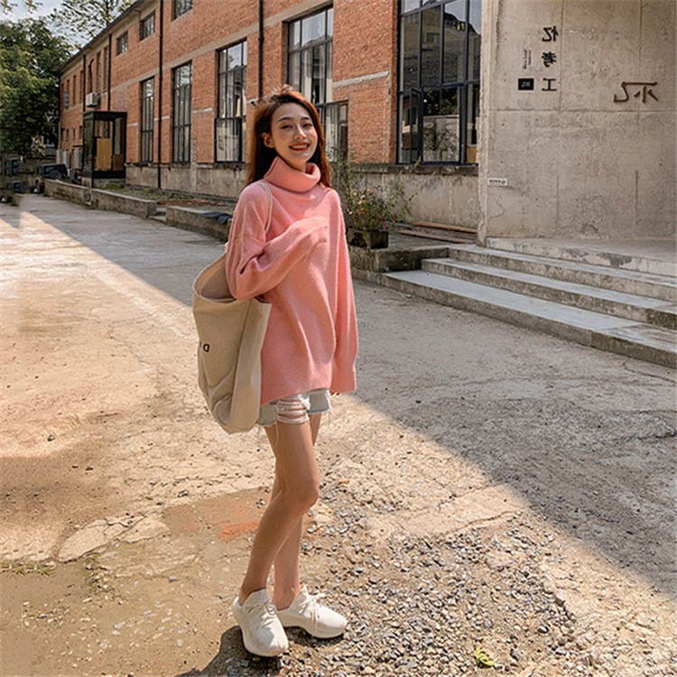 Áo len cổ cao dáng rộng ZOZORO chất len dày dặn phong cách thu đông 2020-ALMS05 | BigBuy360 - bigbuy360.vn