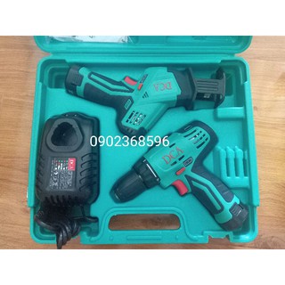 Bộ máy khoan và cưa kiếm pin 12v dca adkit02ek