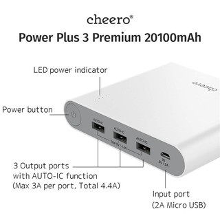 Sạc dự phòng Cheero Power Plus 3 Premium CHE-062 20100mAh