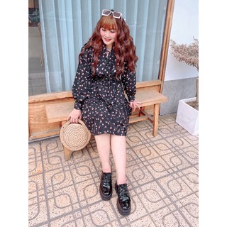 #BIGSIZE ĐẦM BBD HOA TAY DÀI