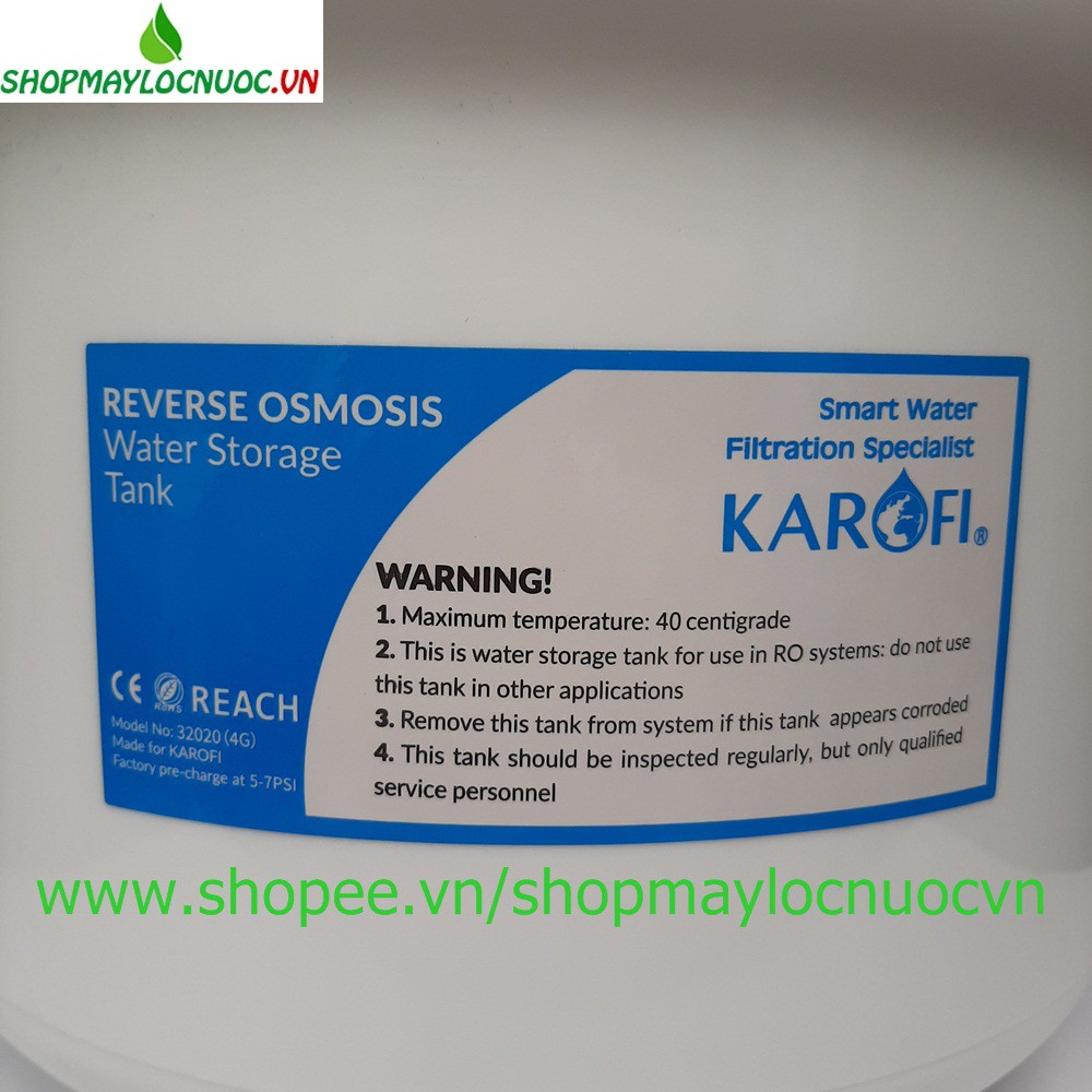 Bình áp máy lọc nước Karofi – Bình Nhựa an toàn, siêu bền– dùng thay được cho các dòng Máy lọc nước RO–ShopMayLocNuocVN