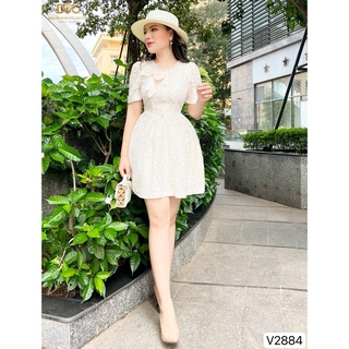 Váy ren be xòe cổ nơ v2884-dolce viva collection