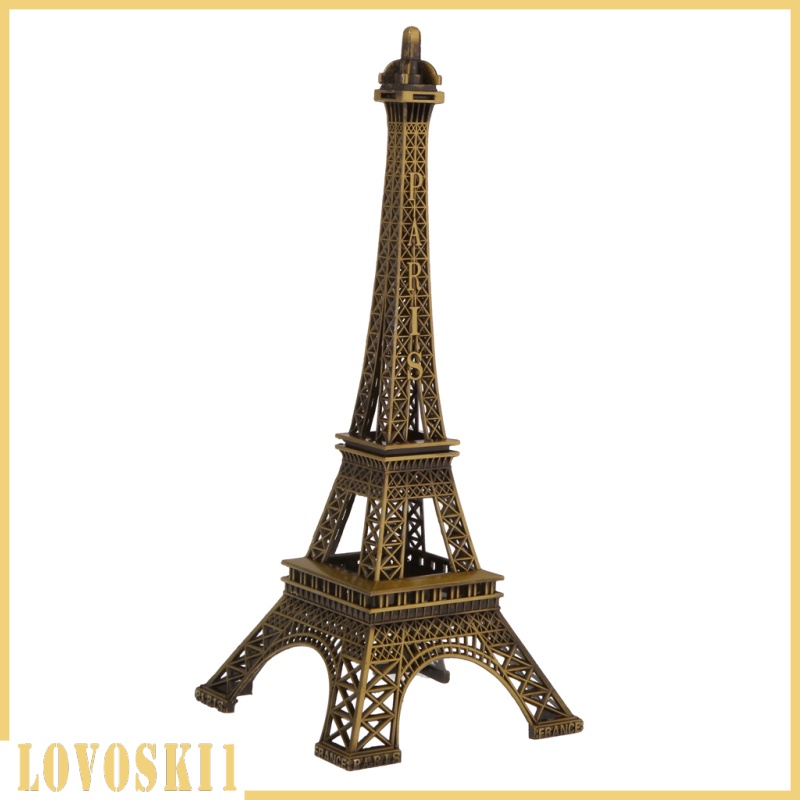 [LOVOSKI1]Retro Alloy Bronze Tone Paris Eiffel Tower Figurine Statue Model Decor