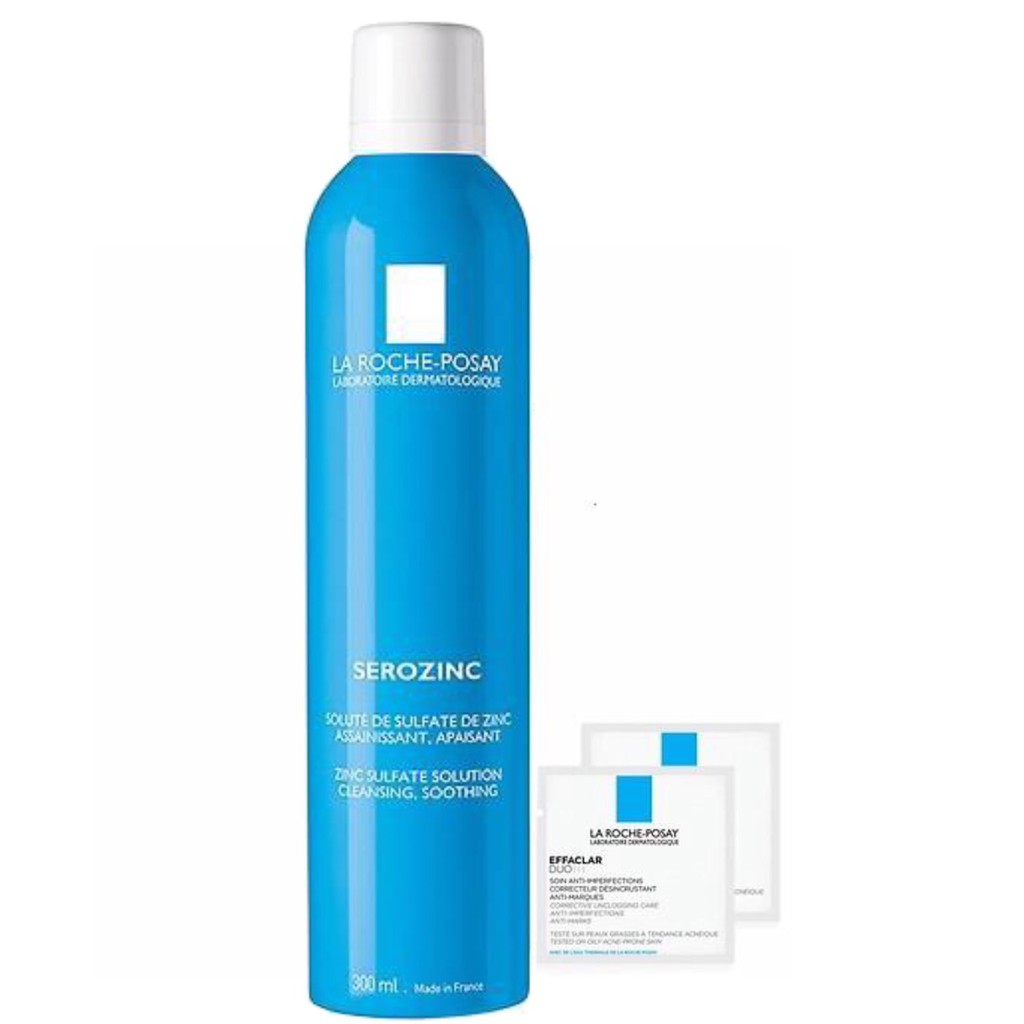 Bộ Xịt Khoáng Giúp Làm Sạch Và Dịu Da La Roche-Posay Serozinc (300ml) + Tặng Kem Giảm Mụn,Ngừa Thâm Roche-Posay Effaclar