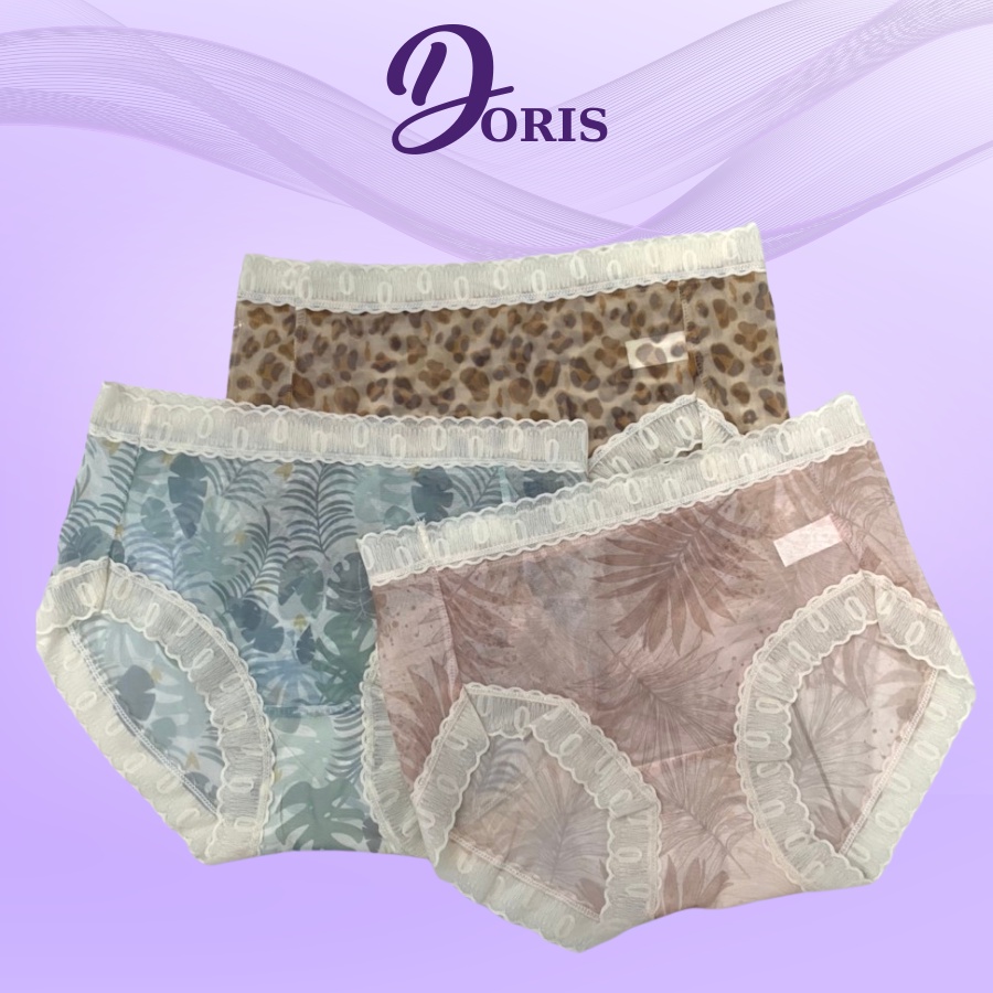 Quần Lót Ren Lưới Mỏng Co Dãn Siêu Thoáng Mát Họa Tiết Xinh Xắn DORIS 12