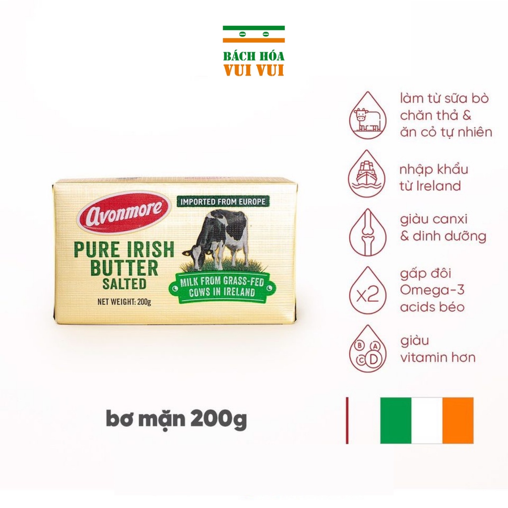 Bơ Lạt Avonmore Pure Irish Butter Unsalted 200g