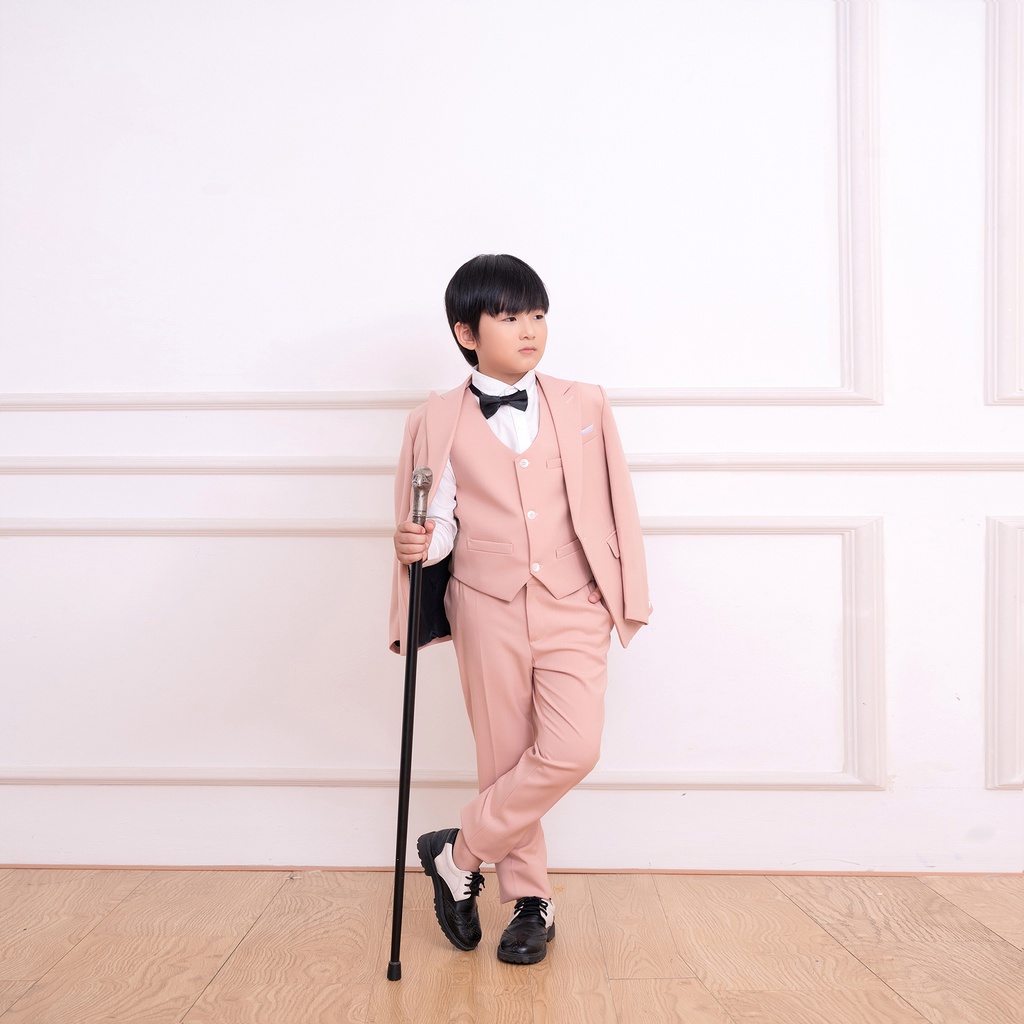 Bộ vest bé trai SANRO KIDS màu hồng cam