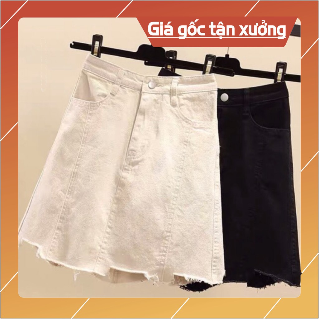 CHÂN VÁY CẠP CAO RÁCH GẤU[HÀNG CÓ SẴN, CÓ LÓT TRONG]