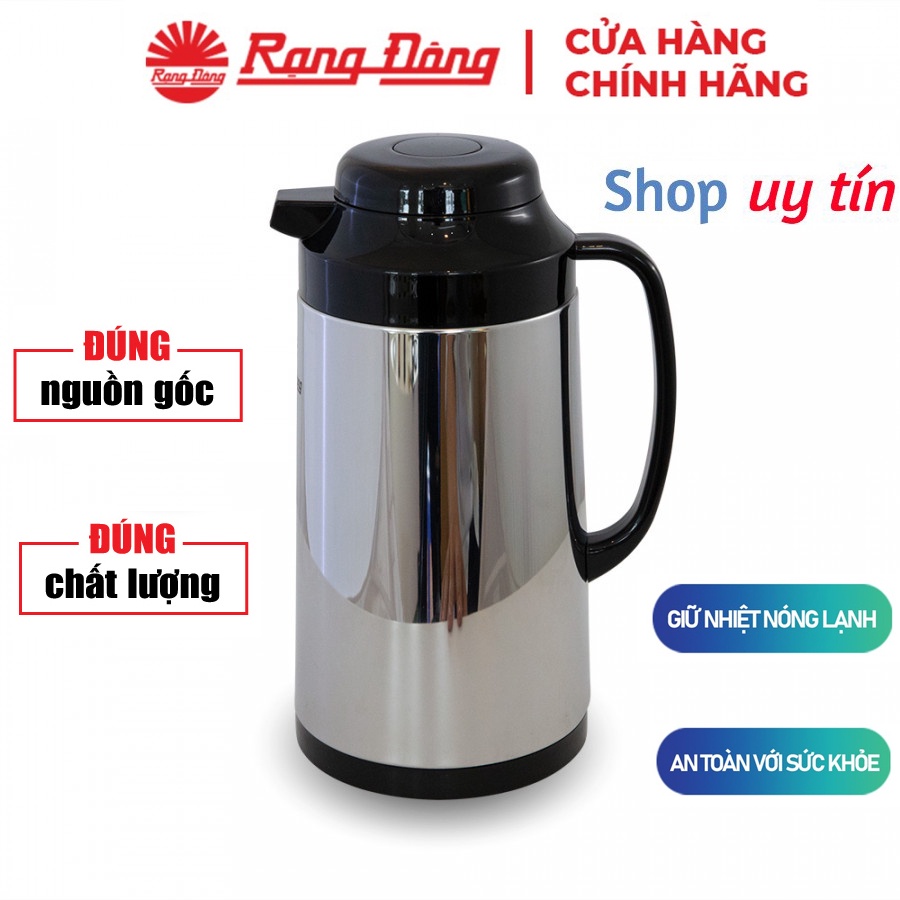 Phích nước Rạng Đông 1l giữ nhiệt vỏ inox RD-1040 ST2 - Phích đựng cà phê, nước trà 1 lít