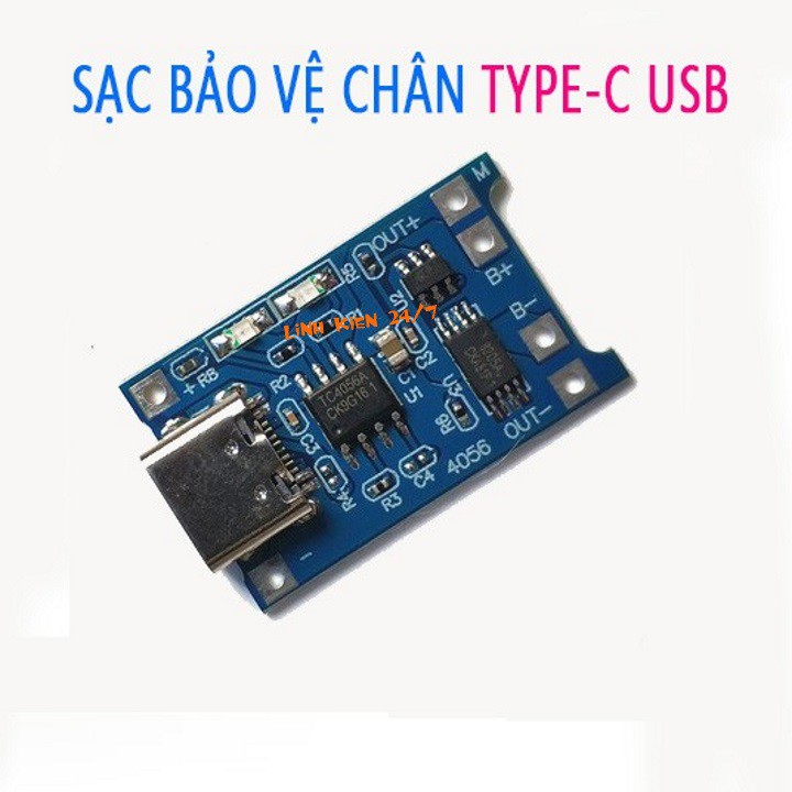 Mạch Sạc Pin 1A Có Bảo Vệ TC4056 Type C