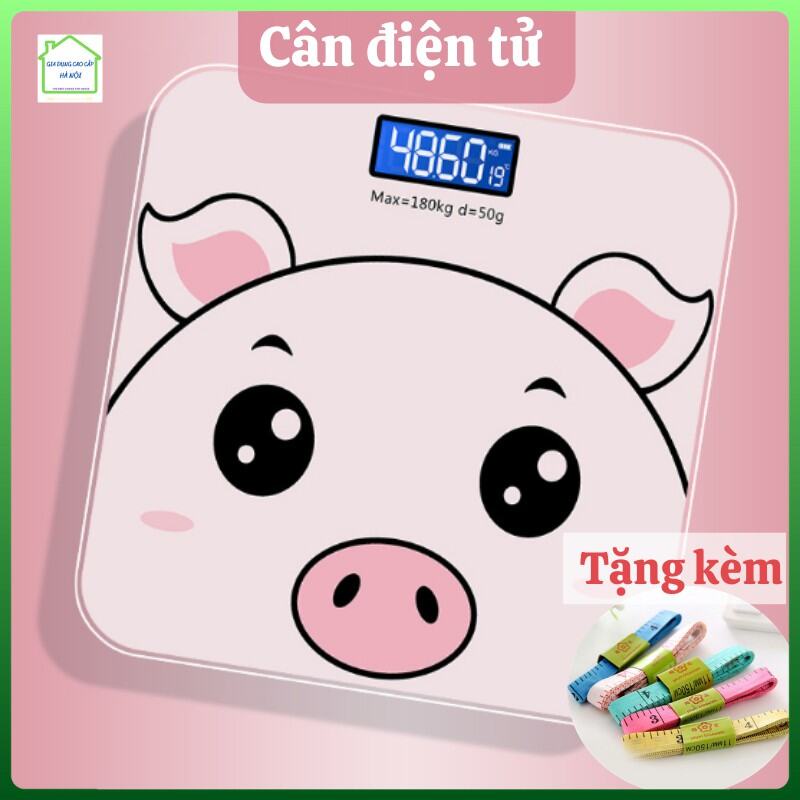 [HCM][Hàng Chuẩn] CÂN SỨC KHỎE ĐIỆN TỬ THÔNG MINH HÌNH HEO CỰC HOT - CÂN GIA ĐÌNH DÙNG PIN LOẠI XỊN MÀN HÌNH LCD HIỂN TH