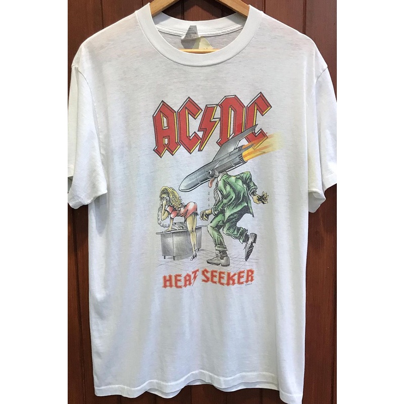 Áo Thun Ngắn Tay Dáng Rộng In Hình Ban Nhạc ACDC rock Đường Phố vintage Cho Nam Và Nữ