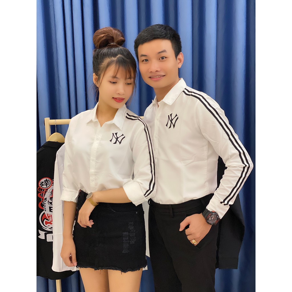 Áo Sơ Mi Dài Tay Cặp Đôi Nam- Nữ In Thiêu | BigBuy360 - bigbuy360.vn