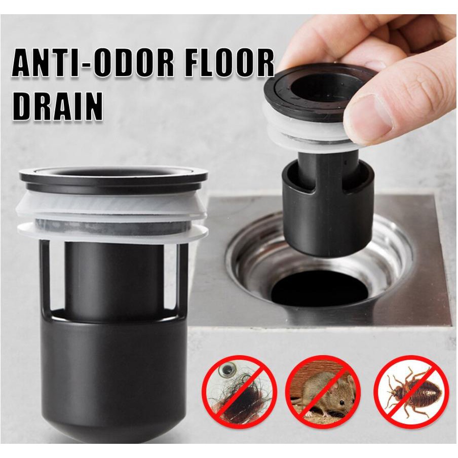 Bộ lọc nắp thoát nước khử mùi chống chảy ngươcj ABS + Silicone Japan (Bộ 2 cái)