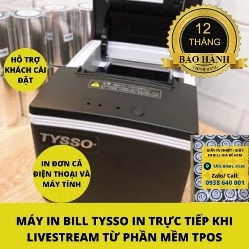 Máy In Bill Phần Mềm Tpos - Chốt Đơn Trên Điện Thoại và Máy Tính - TẶNG 5 BILL