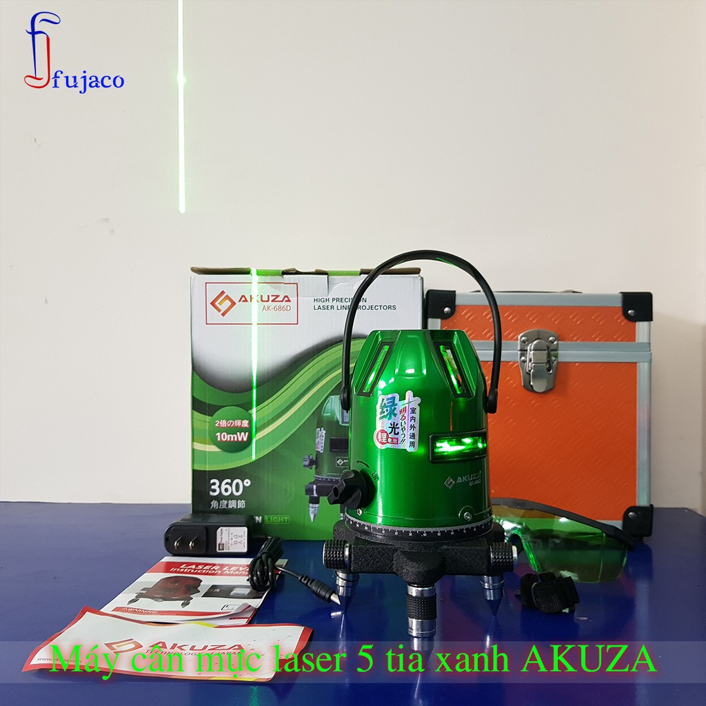 Máy Cân Mực Laser 5 tia xanh Akuza AK-686D - FUJACO