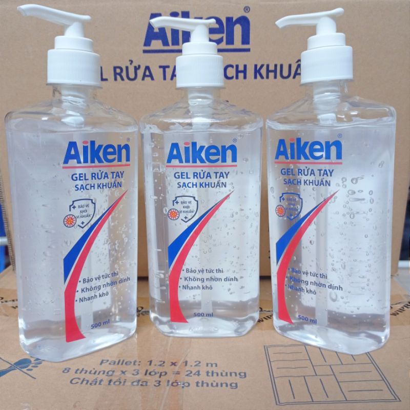 Gel rửa tay khô Aiken sạch khuẩn 500ml