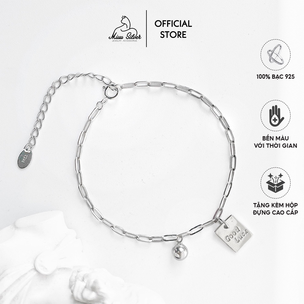 Vòng tay bạc nữ Miuu Silver, lắc tay bạc 925 may mắn Good Luck Bracelet