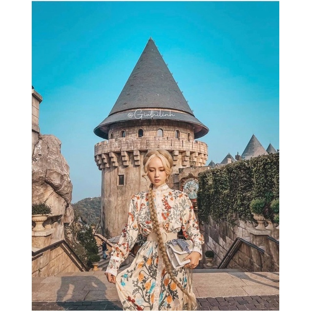 [Sẵn] Đầm Hoa Kèm belt vintage Hội An phong cách Quý Tộc M170 Thời Trang Nữ