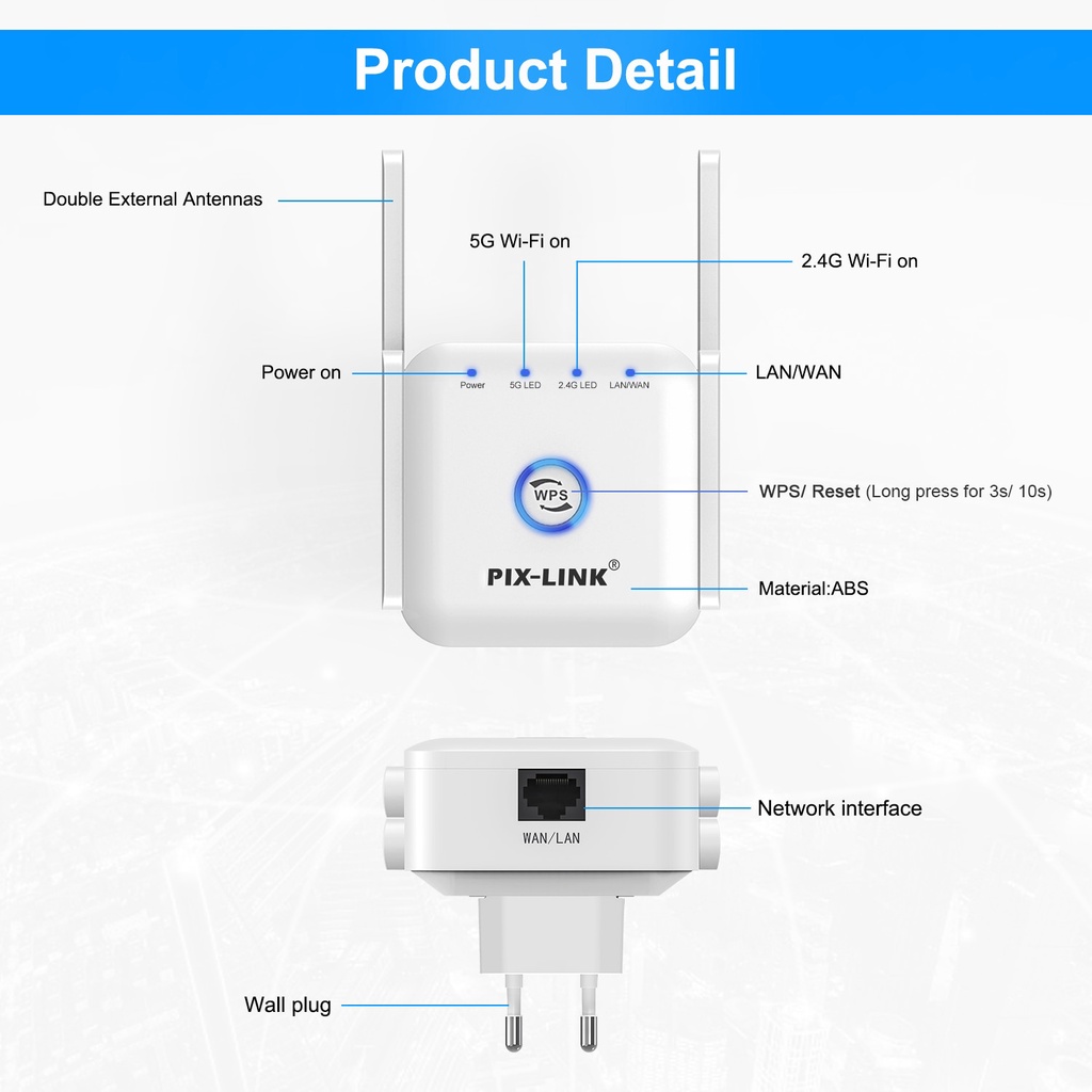 Thiết bị khuếch đại tín hiệu wifi 1200Mbps 802.11N 2.4Ghz chất lượng cao