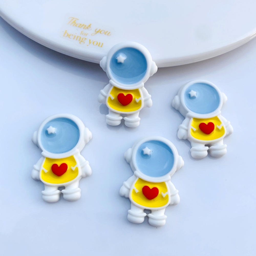 Set 10 Phụ Kiện Kẹp Tóc/Điện Thoại Hình Phi Hành Gia/Tàu Không Gian/Tàu Vũ Trụ Mini DIY