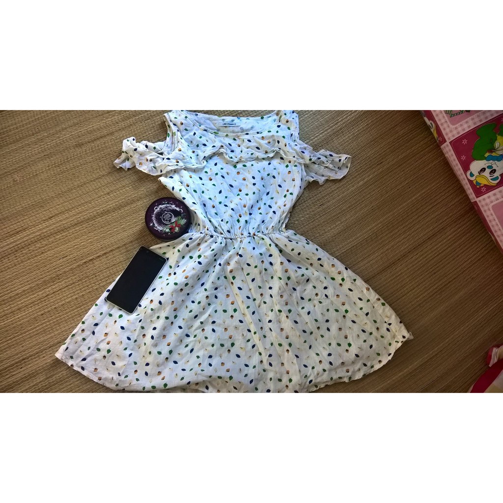 ĐẦM VẢI THÔ ĐŨI LIME ORANGE FREESIZE