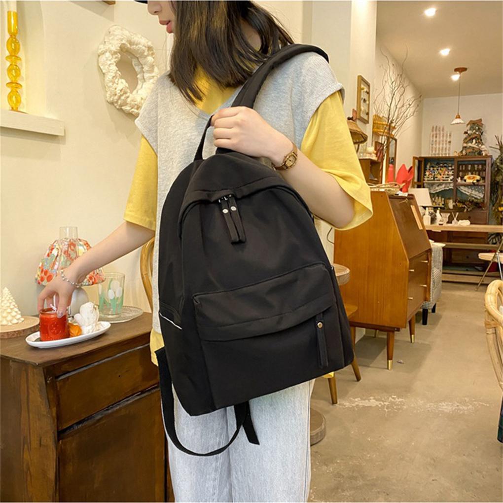 Ba Lô Vải Nylon Màu Sắc Đơn Giản Sức Chứa Lớn Tiện Dụng Cho Nữ