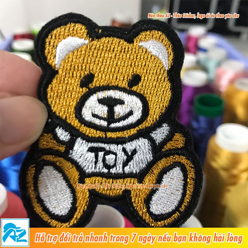 Patch vải thêu hình chú gấu moschino teddy boy - sticker ủi áo thun balo sơ mi S155