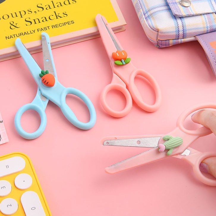 Kéo thủ công cắt giấy mini cute an toàn cho bé học sinh