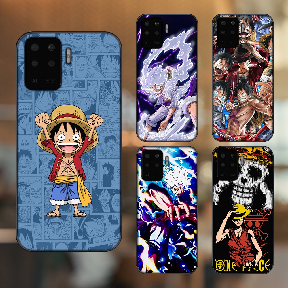 Ốp lưng Oppo A94 viền đen in hình Luffy One Piece