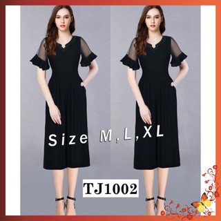 Jumpsuit Lửng💥FREESHIP💥Giảm 45k Khi Mua Đơn Từ 500k - Jump lửng ống suông tay loe phối ren lưới cổ đính hột TJ1002