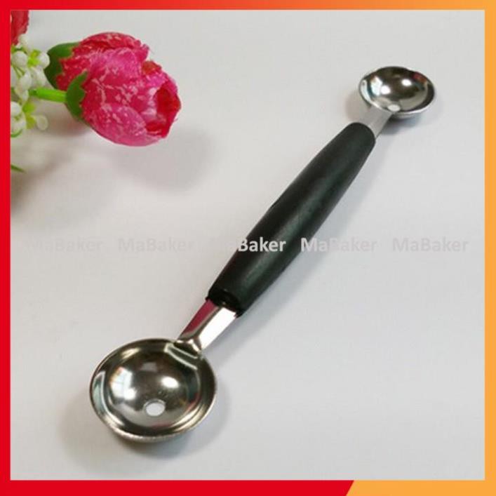 Muỗng múc trái cây, kem,... bằng inox hai đầu đa năng, tiện lợi, dễ dàng sử dụng - MaBaker