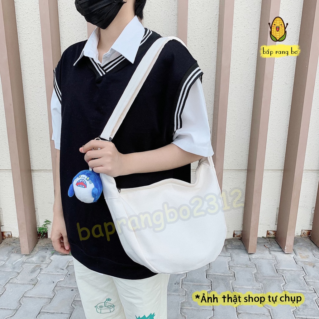 TÚI TOTE ĐEO CHÉO BÁN NGUYỆT VẢI CANVAS PHONG CÁCH ULZZANG DC03