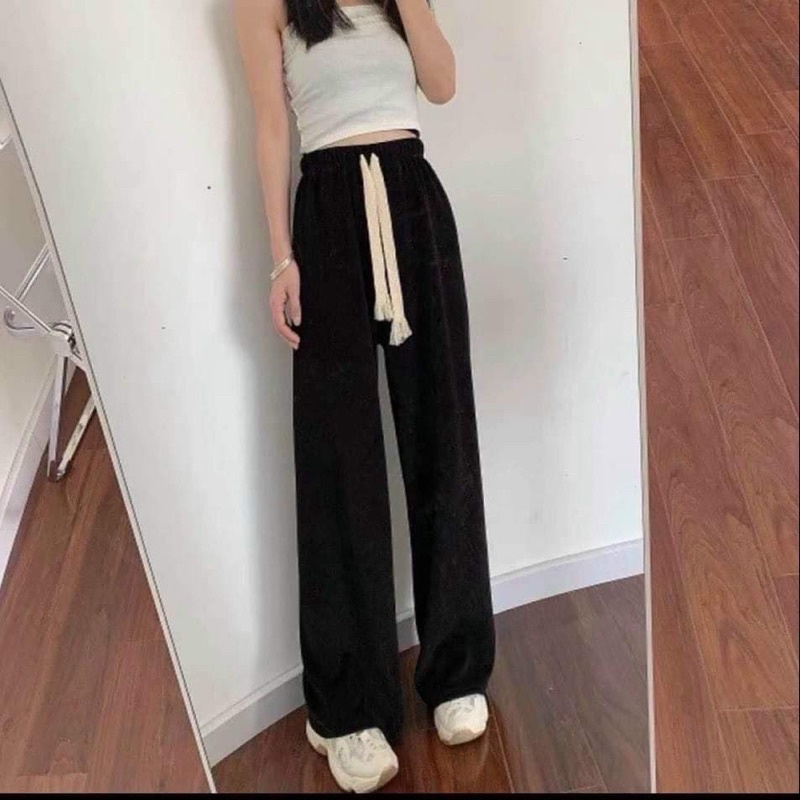 Quần xuông nhung tăm dây rút TC6