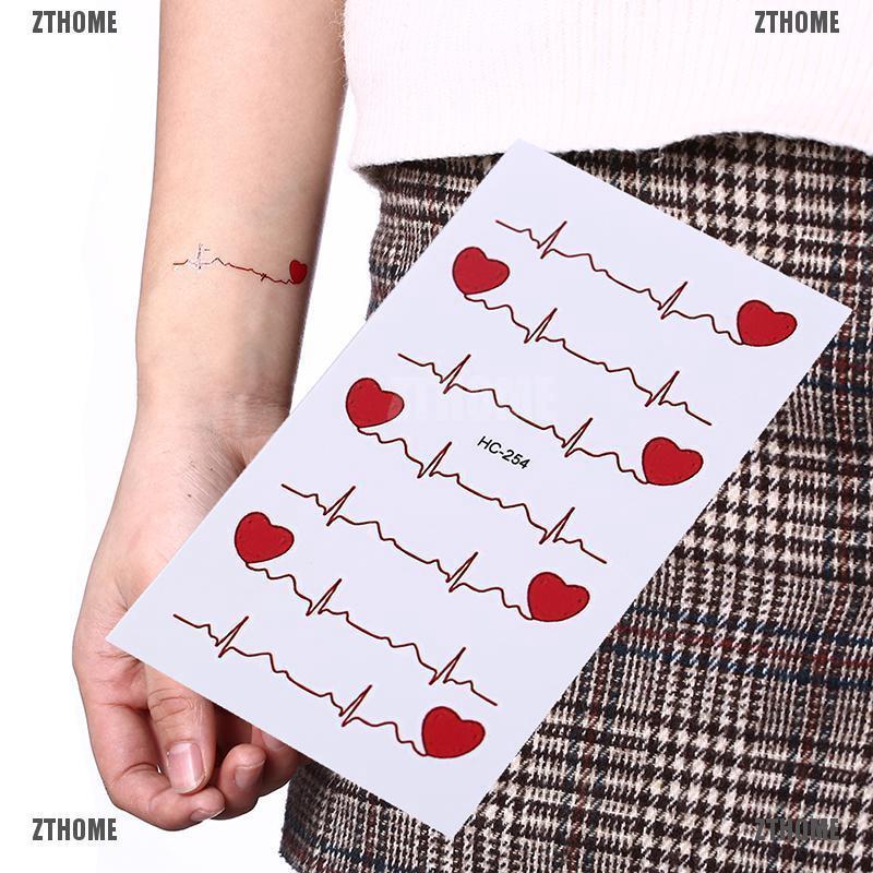 Hình xăm dán tạm thời chống nước hình nhịp tim zthome