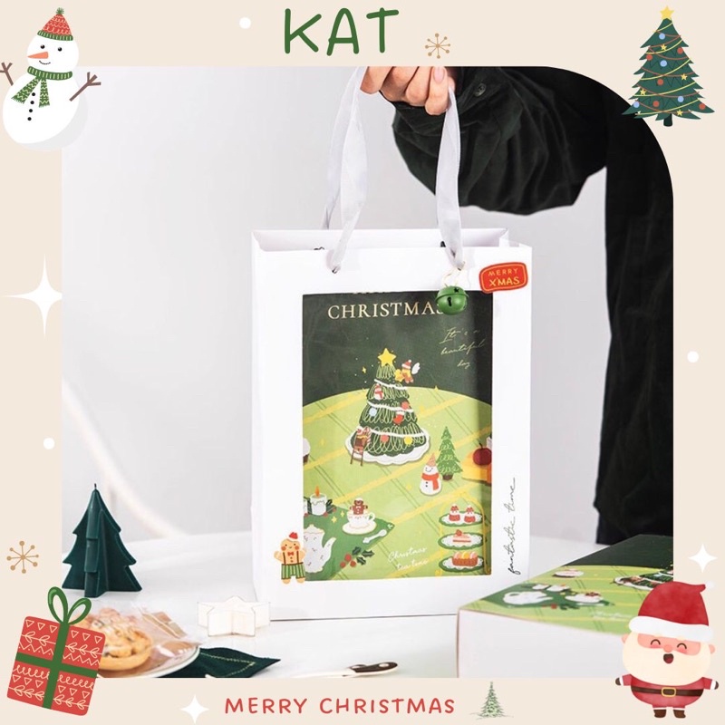 Hộp Đựng Bánh Kẹo / Bánh Trung Thu 6 Ngăn Kèm Túi Giấy - KAT Official Store