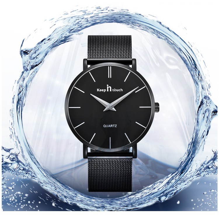 ĐỒNG HỒ NAM KEEP IN TOUCH K-832 DÂY THÉP MÀNH CAO CẤP KHÔNG GỈ - MÀU ĐEN NAM TÍNH +TẶNG HỘP VÀ PIN | BigBuy360 - bigbuy360.vn