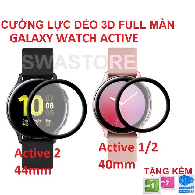 Cường lực dẻo 3D full màn Galaxy Watch Active 1/2 (40mm và 44mm) SWASTORE