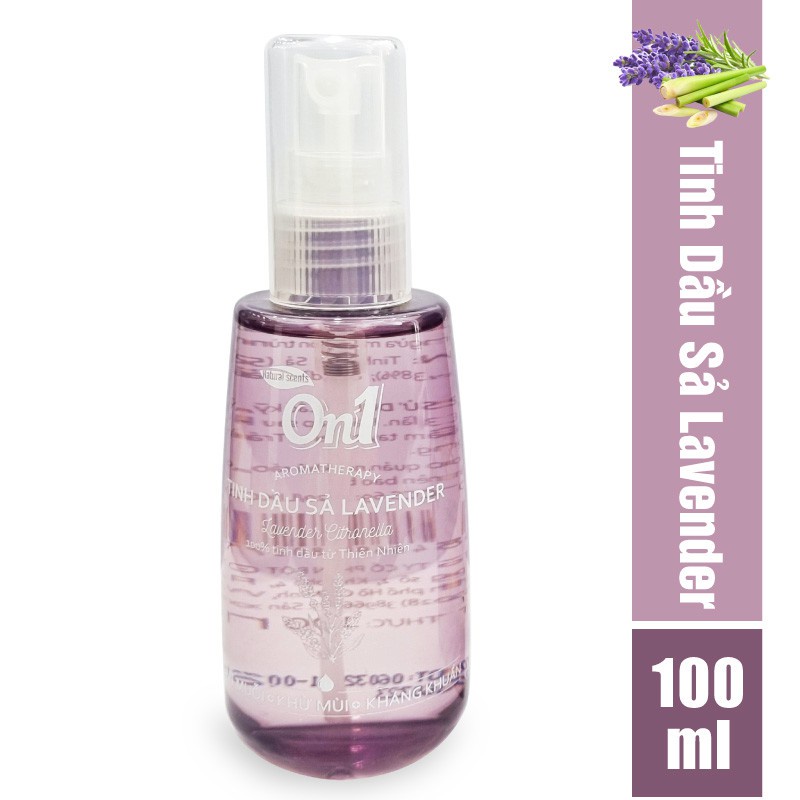 Tinh dầu On1 sả lavender 100ml dạng xịt giúp loại mùi hôi, ẩm mốc 100 % từ thiên nhiên N3001