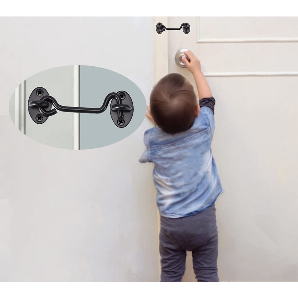 Chốt khóa cài cửa bằng thép không gỉ với ngàm ốc vít cho cửa sổ/cửa chuồng/nhà xe/cửa ra vào