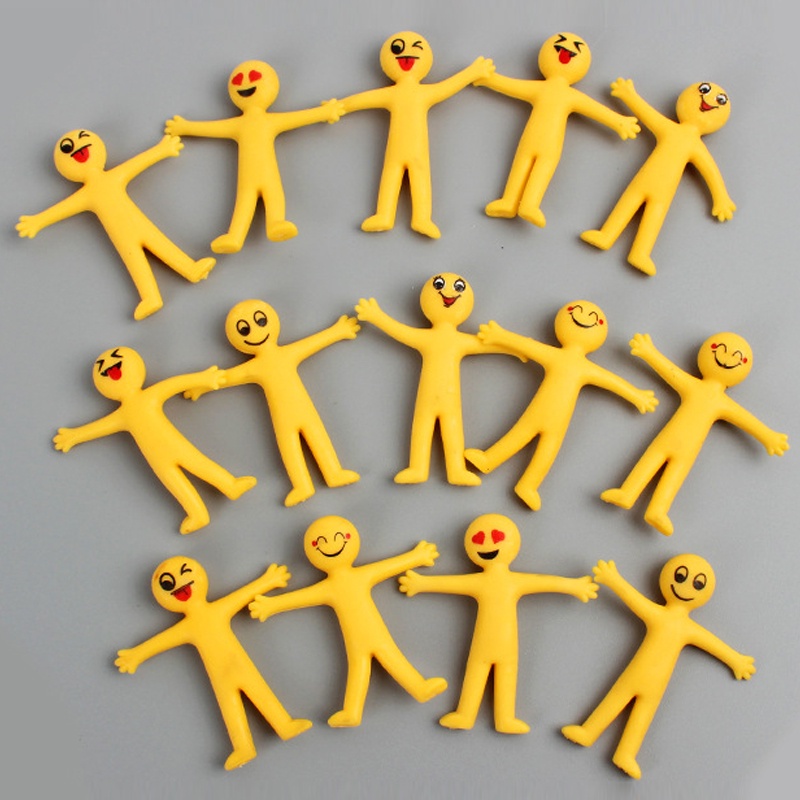 Đồ chơi mini HYG TOYS mô hình người kéo căng đàn hồi màu vàng có âm thanh